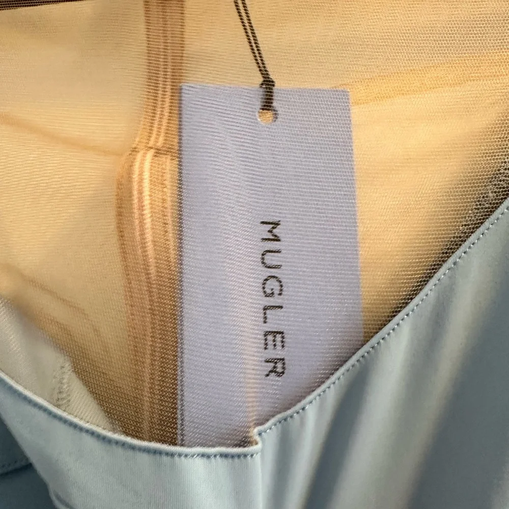 NWT Mugler Illusion Cut Bodysuit in Light Blue EU38 - Picture 8 of 9